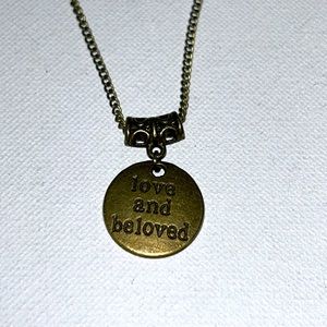 Handmade Inspirational “love and beloved” Bronze Necklace Modern Boho Casual
